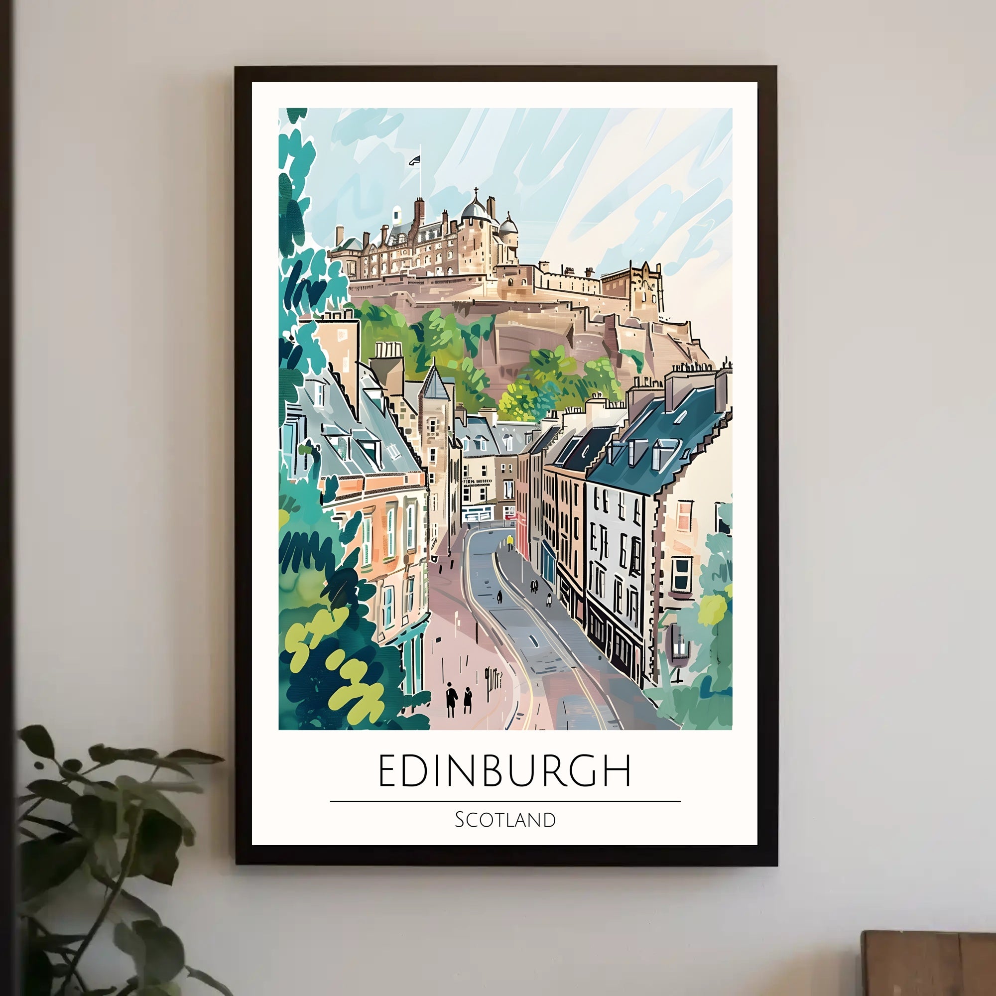 Edinburgh Scenic Illustration Poster PosterGoat