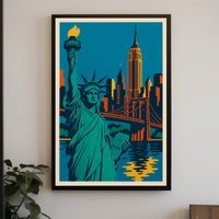New York City Skyline Poster Retro Wall Art For Home Decor