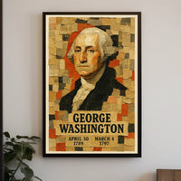 George Washington 1st President of the United States Layered paper Collage Poster