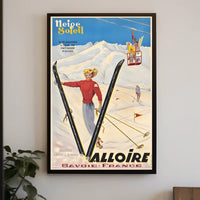 Vibrant Skiing Adventure in Valloire Travel Poster PosterGoat