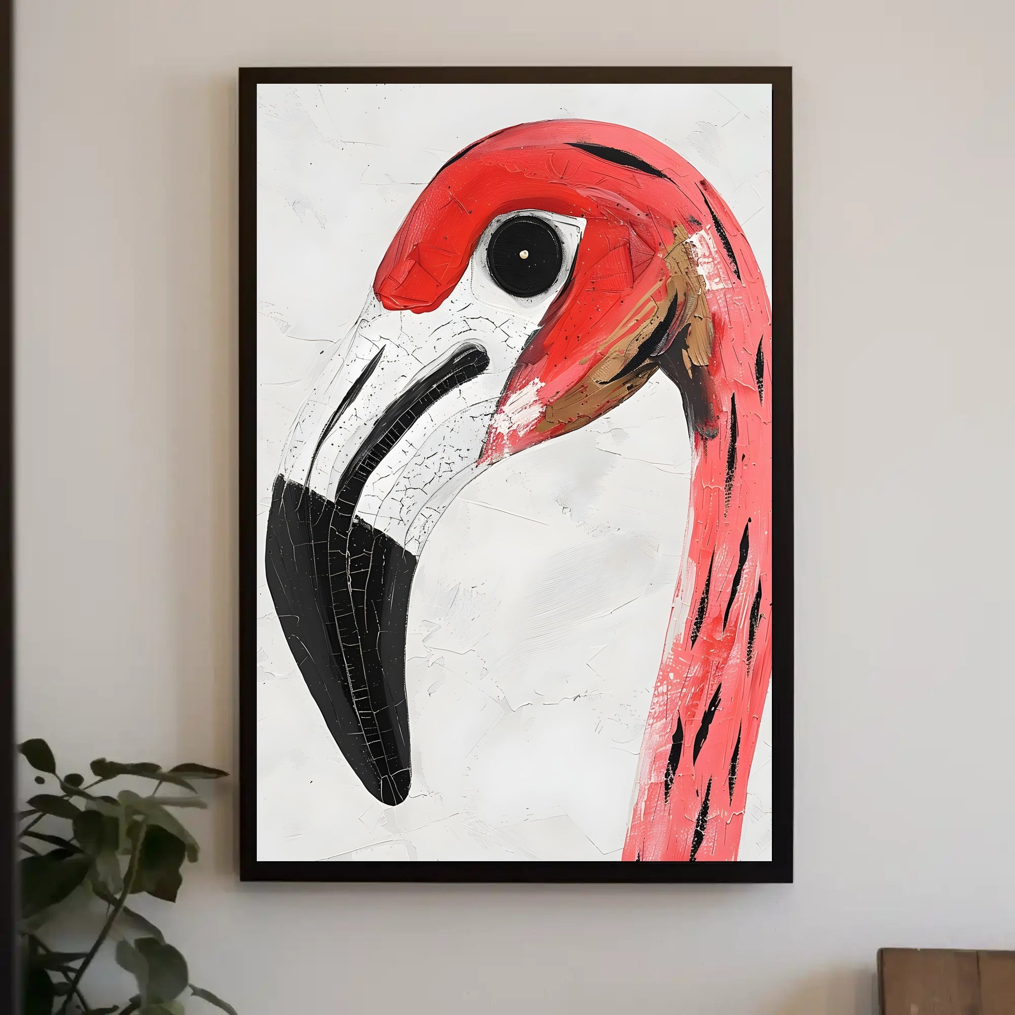 Flamingo Poster Vibrant Portrait Modern Tropical Wall Art