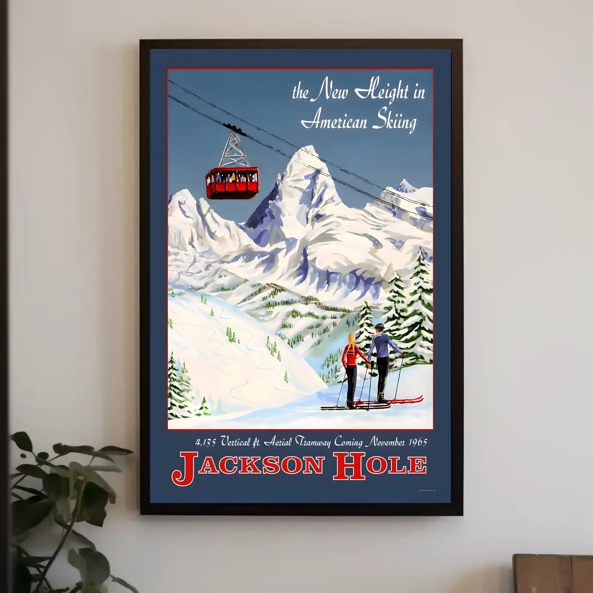 Jackson Hole Aerial Tramway Announcement Poster PosterGoat