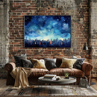 Starry Night Over the City Poster