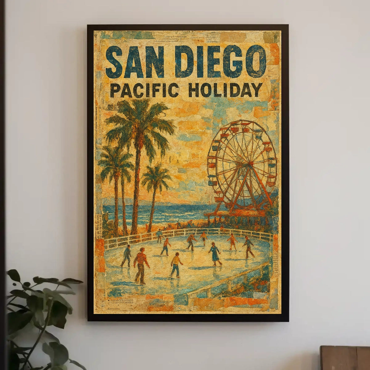 San Diego Pacific Coast Seascape City Views Travel Holiday Poster