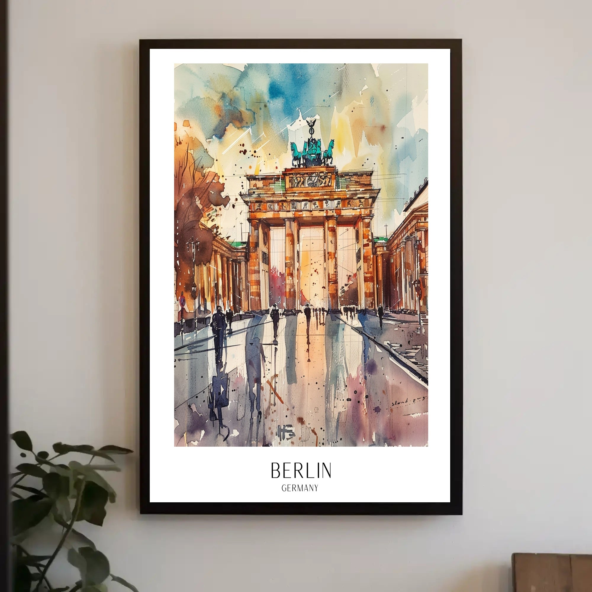 Brandenburg Gate Watercolor Urban or Cityscape Poster PosterGoat