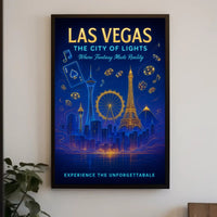 Las Vegas Neon Nightlife Urban Cityscape Poster