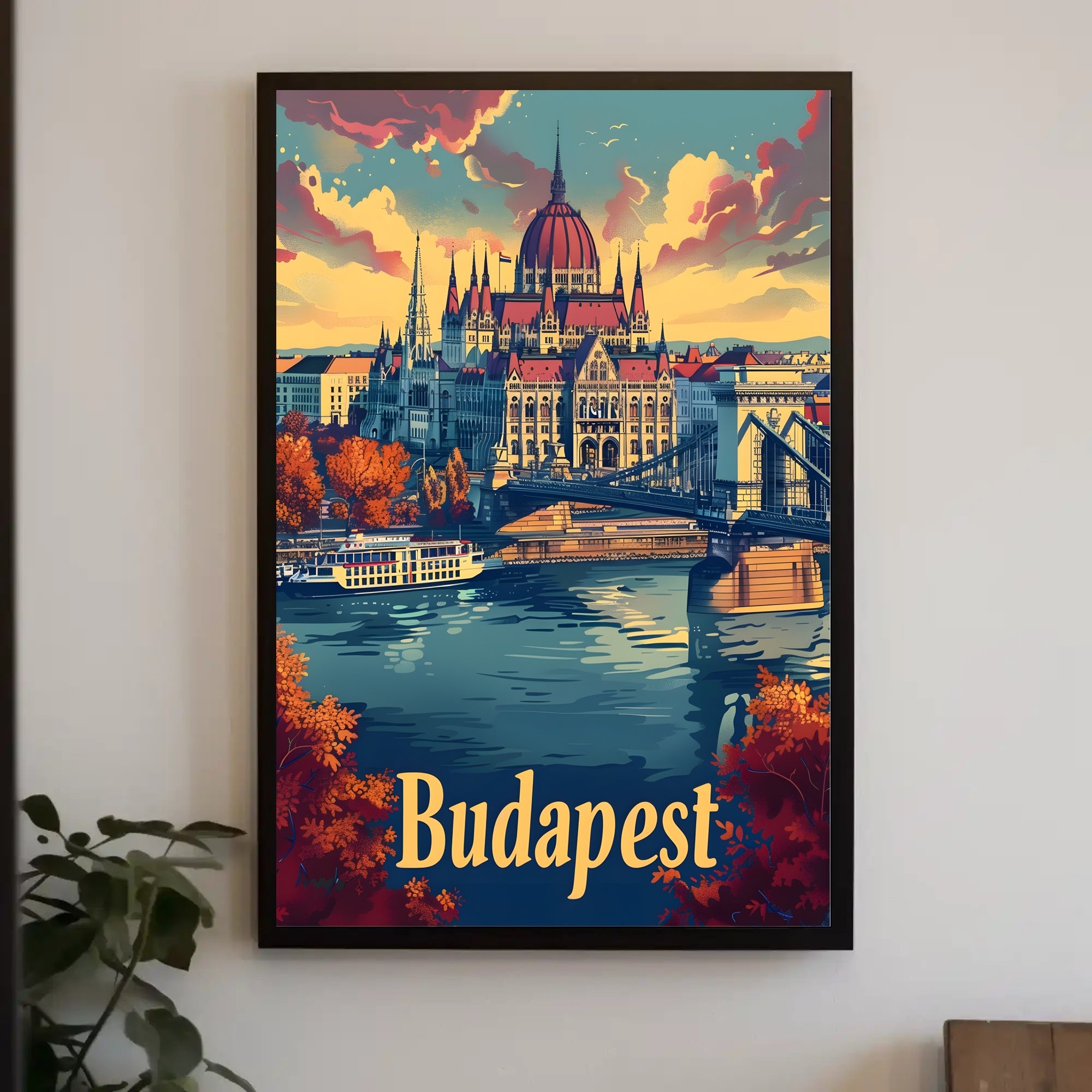 Hungarian Parliament Vintage Travel Poster