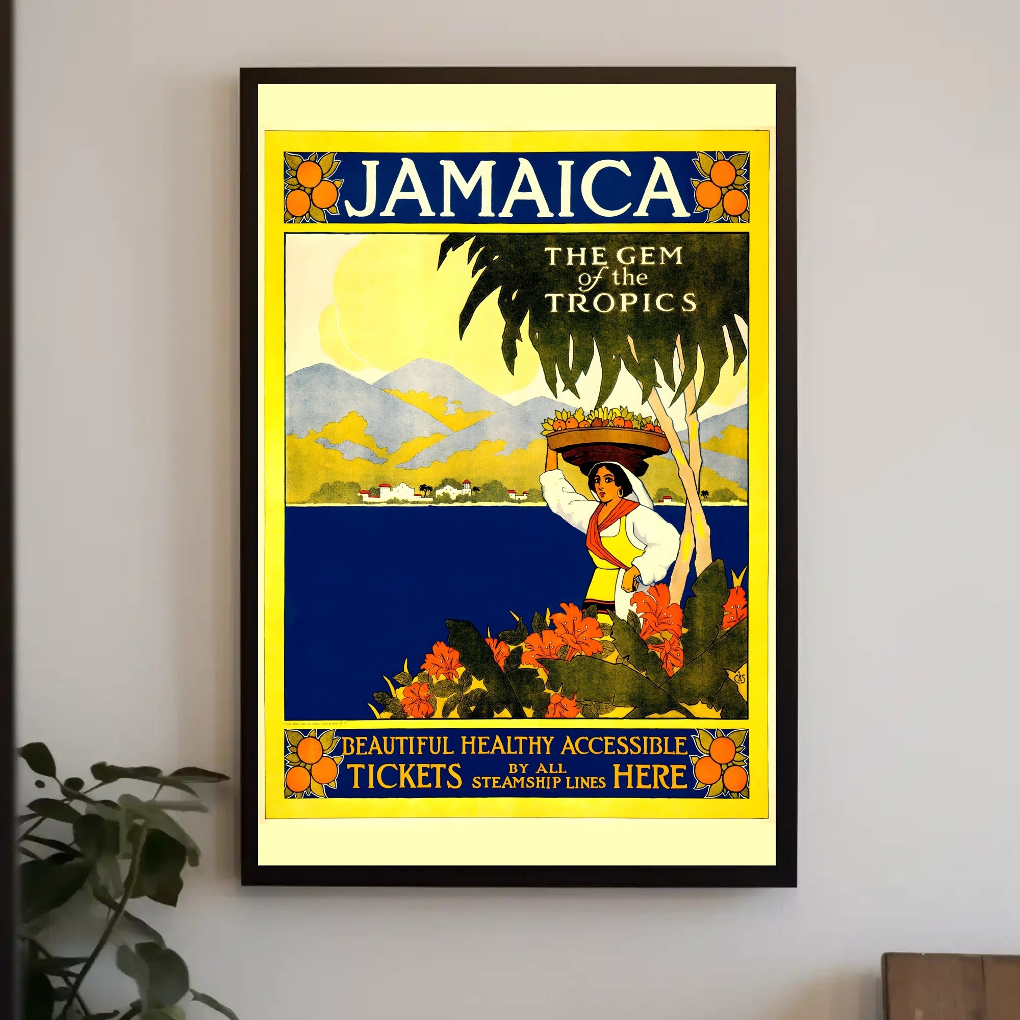 Jamaica Travel Paradise: Vintage Stylized Tropical Adventure Poster