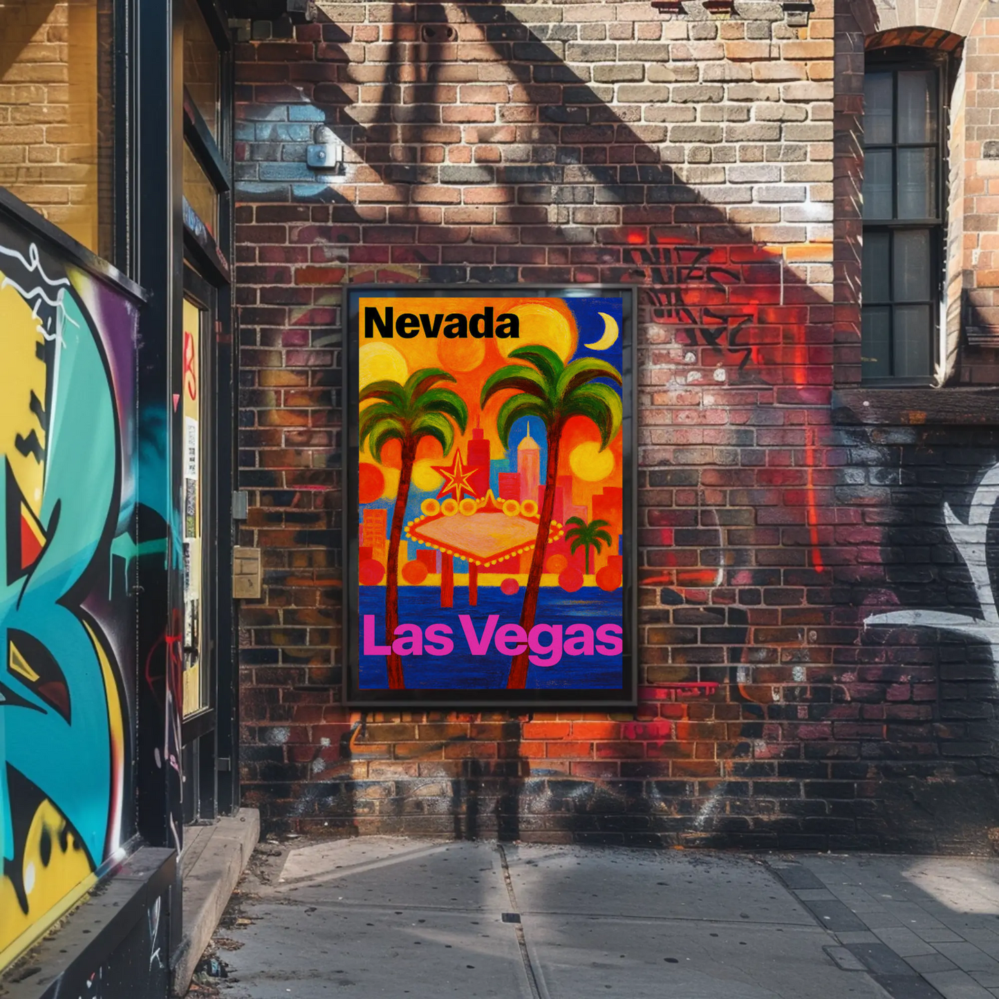 Nevada Las Vegas Neon Lights Nightlife Poster Poster