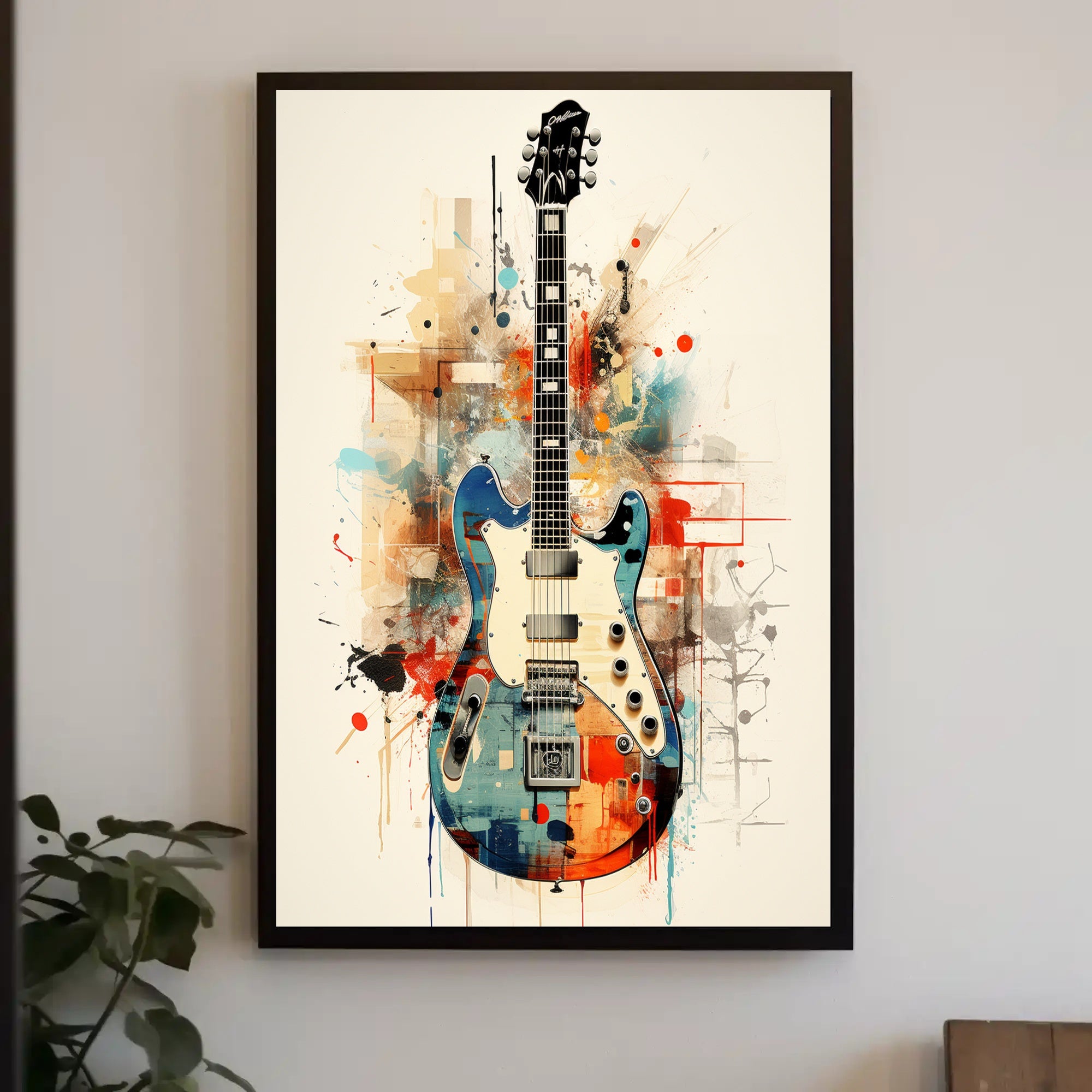 Vibrant Guitar Art Poster
