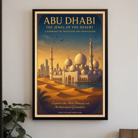 Majestic Abu Dhabi Vintage Travel Poster