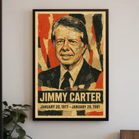 Jimmy Carter 39th President of the United States Layered paper Collage Poster