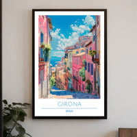 Colorful Streets of Girona Poster