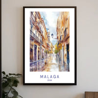 Malaga Street Scene Poster PosterGoat