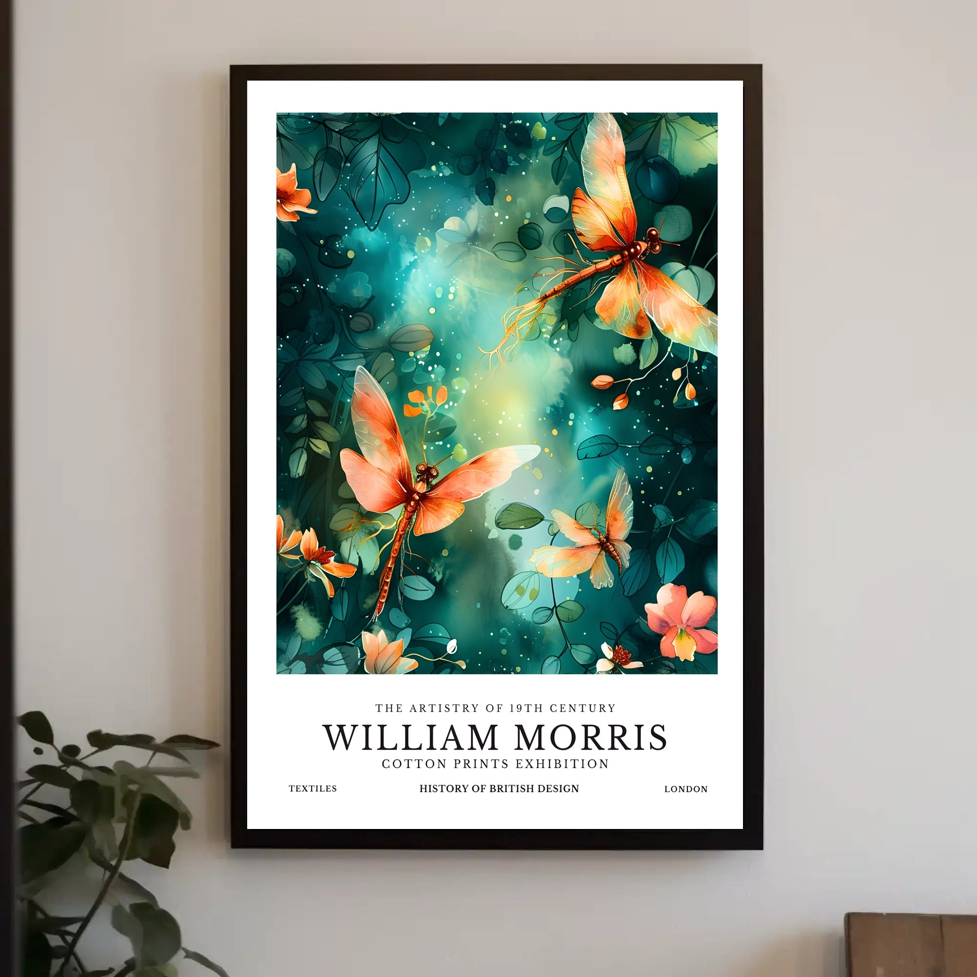 William Morris Inspired Art Nouveau Floral Artistic Poster
