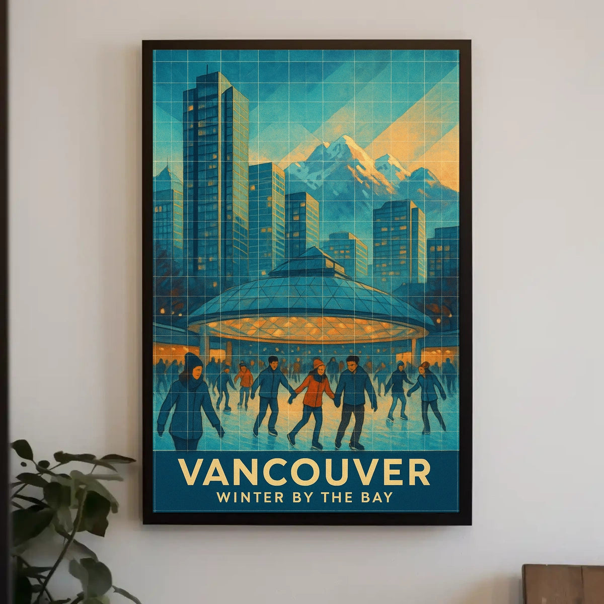 Vancouver Winter Bay Harbor Coastal Cityscape Perspective Poster