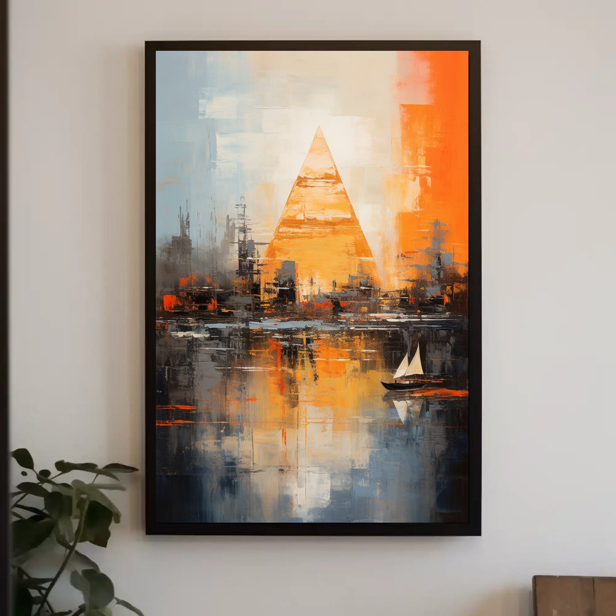 Abstract Cityscape With Pyramid Abstract Poster