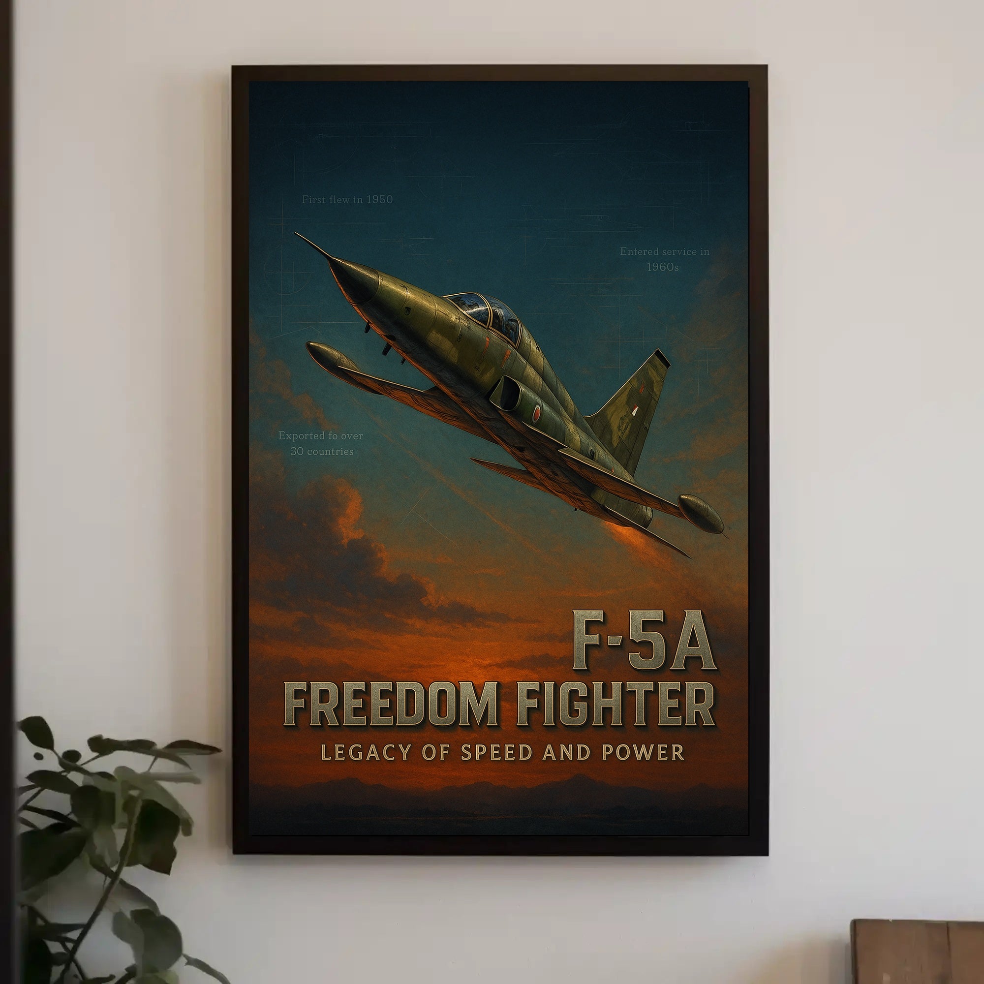 F-5A Freedom Fighter Aviation History Military Recruitment Poster