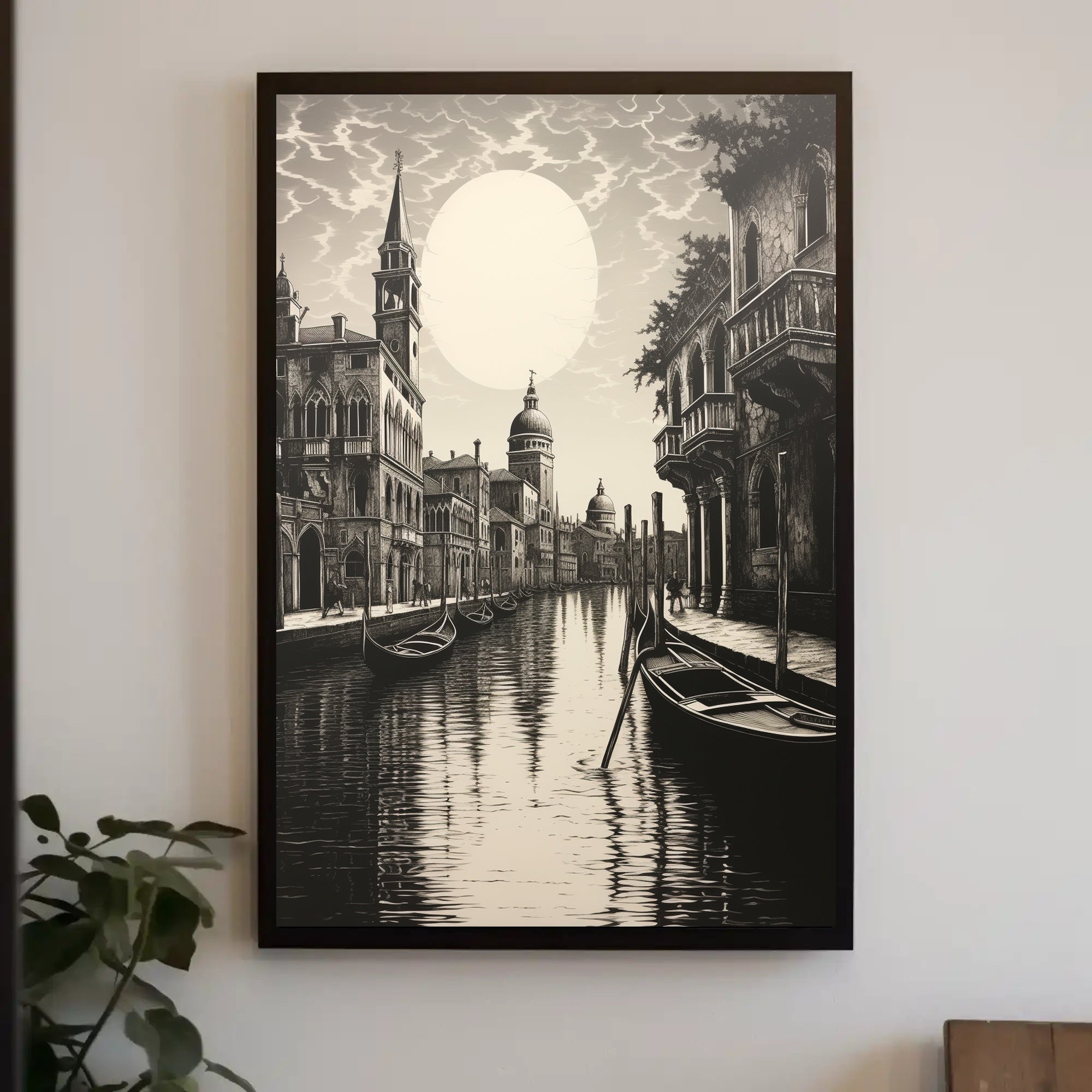Venice Canal Romance Vintage Travel Poster