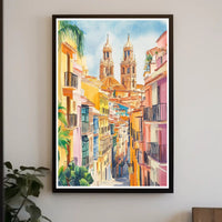 Vibrant Streets of the Old Town Poster PosterGoat