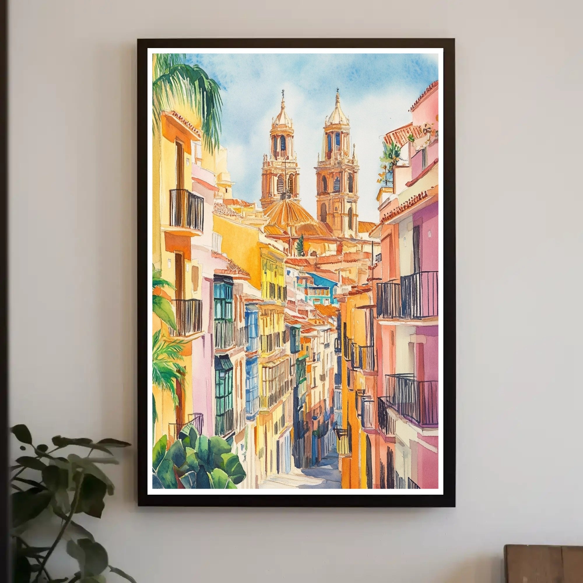 Vibrant Streets of the Old Town Poster PosterGoat