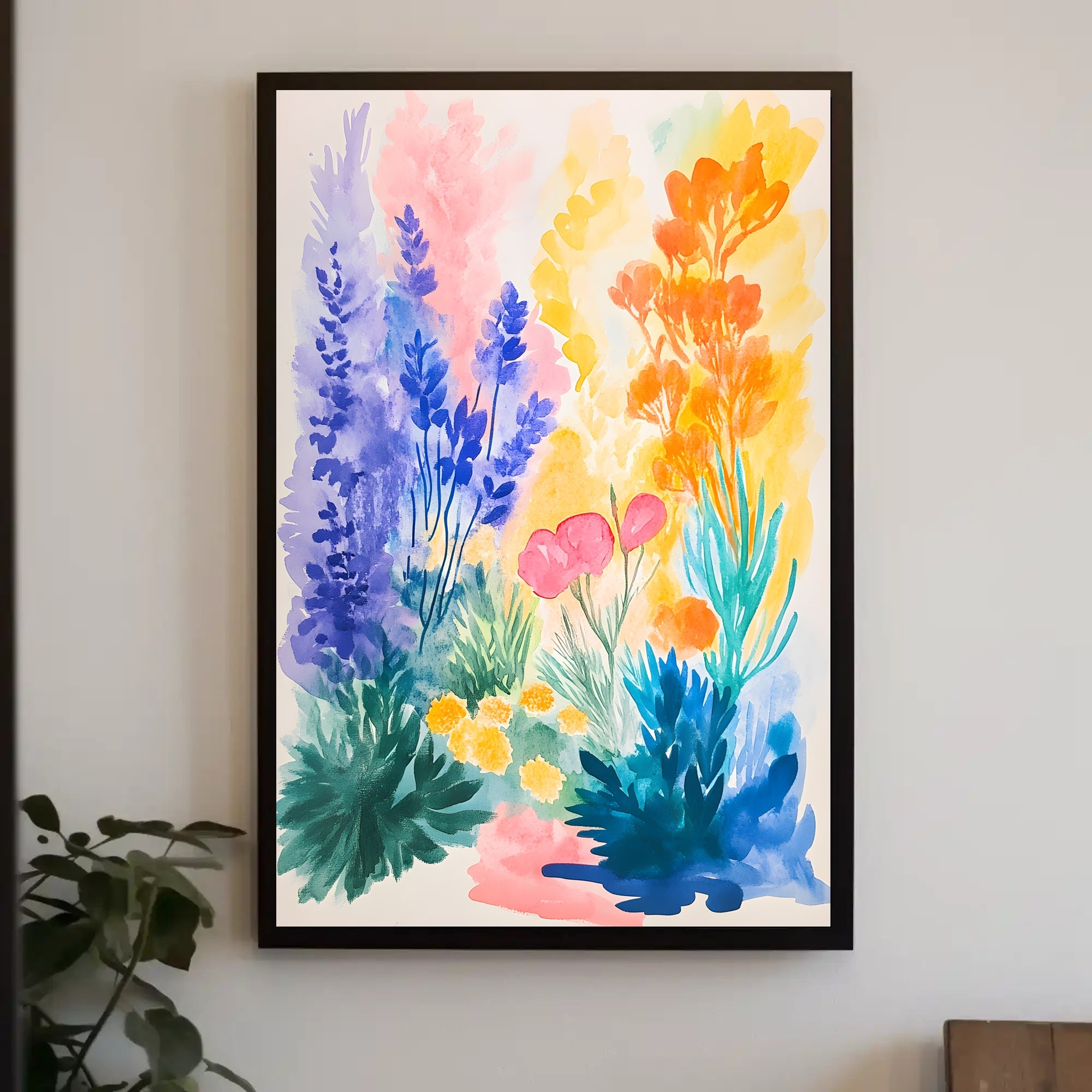 Vibrant Floral Travel Poster Wall Art for Home Decor