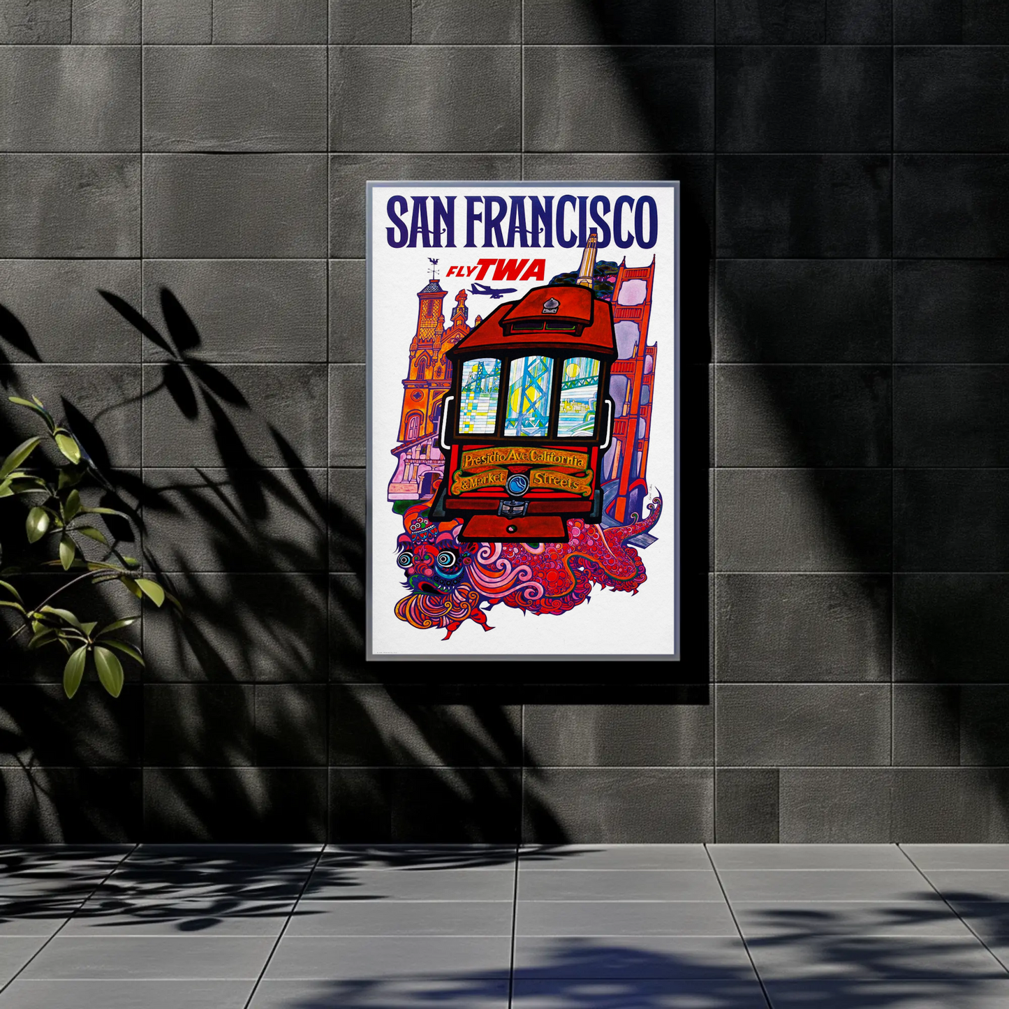 Fly TWA to San Francisco Travel Poster by David Klein