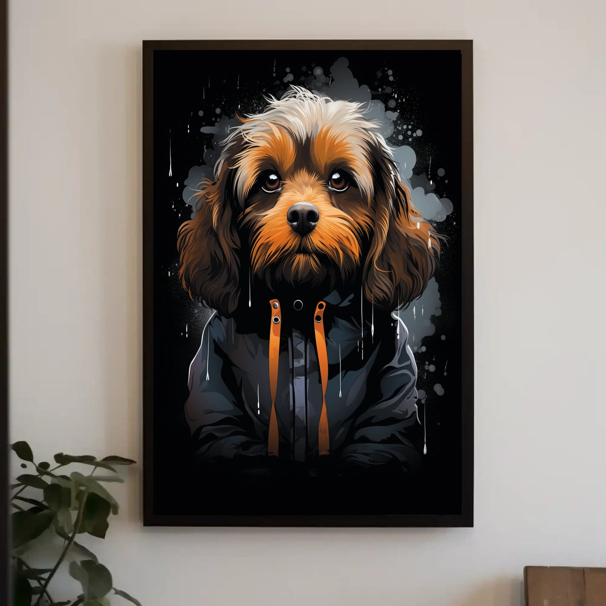 Stylized Dog Portrait: Urban Fashion Art Print