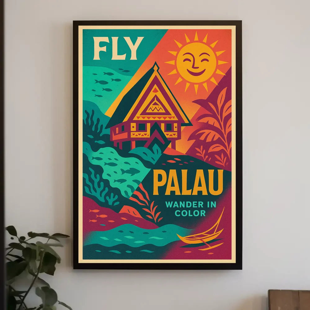 Travel to Palau Vibrant Tropical Adventure Travel Poster PosterGoat