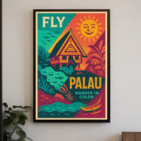 Travel to Palau Vibrant Tropical Adventure Travel Poster PosterGoat