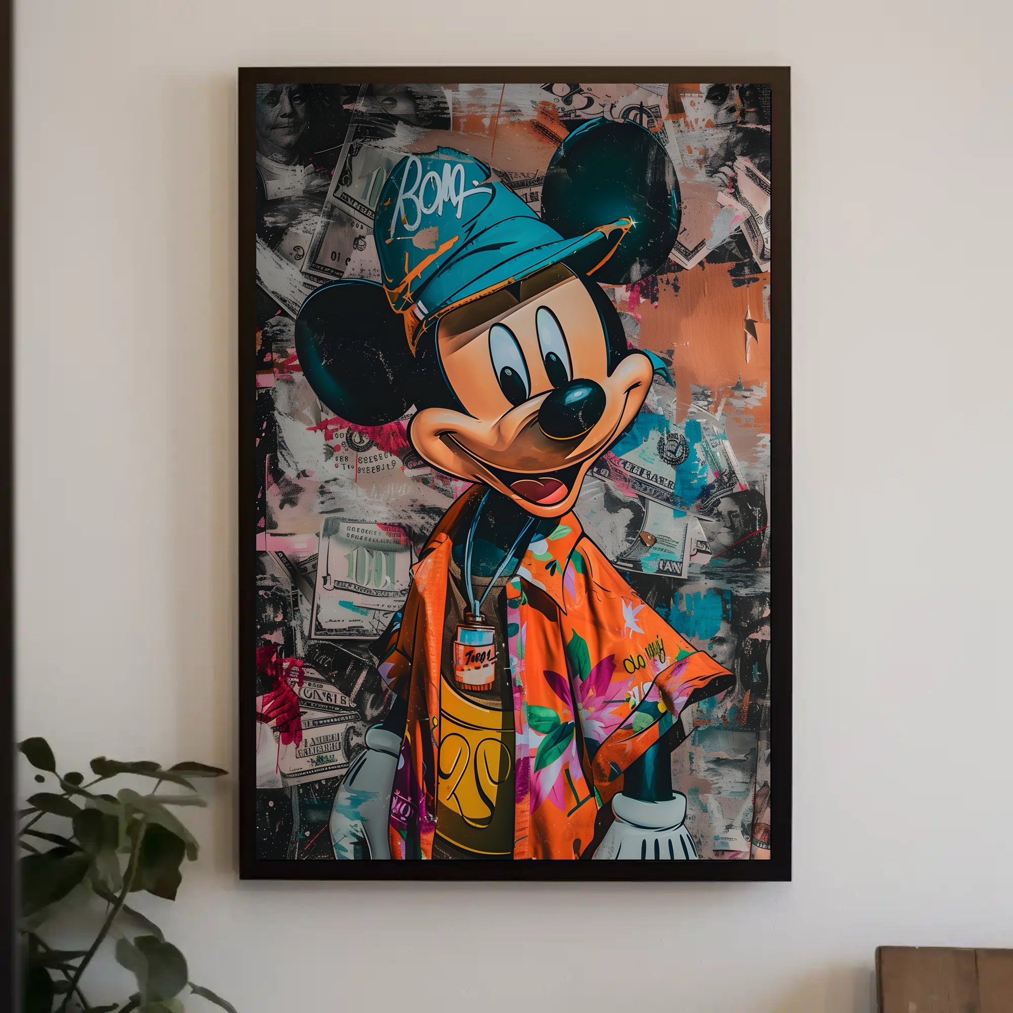 Stylized Cartoon Street Art Poster for Pop Culture Enthusiasts