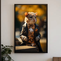 Dapper Mouse In Autumn Attire Poster
