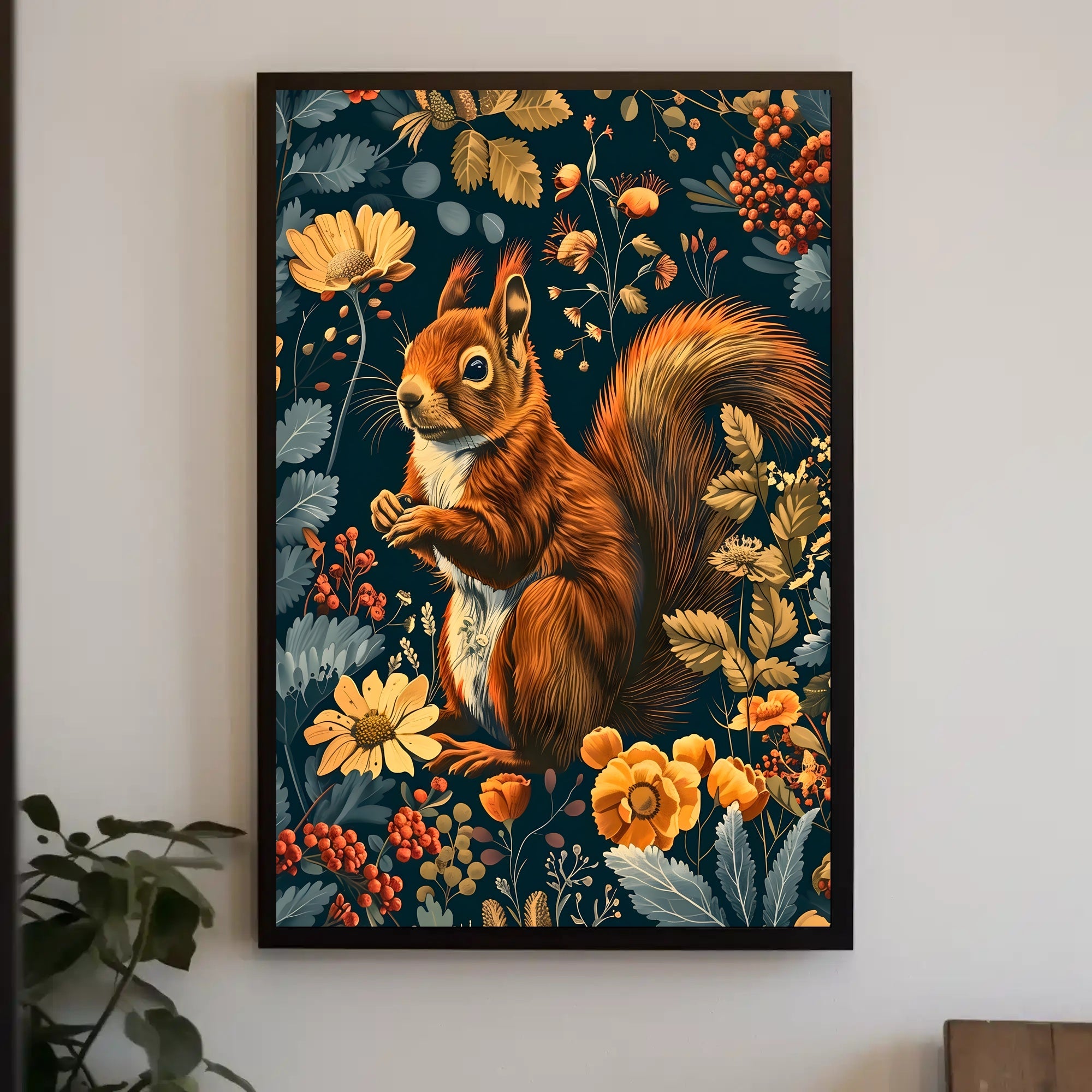 Red Squirrel in Enchanted Nature Animal Poster