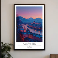 Salzburg Twilight Enchantment: Scenic Travel Poster