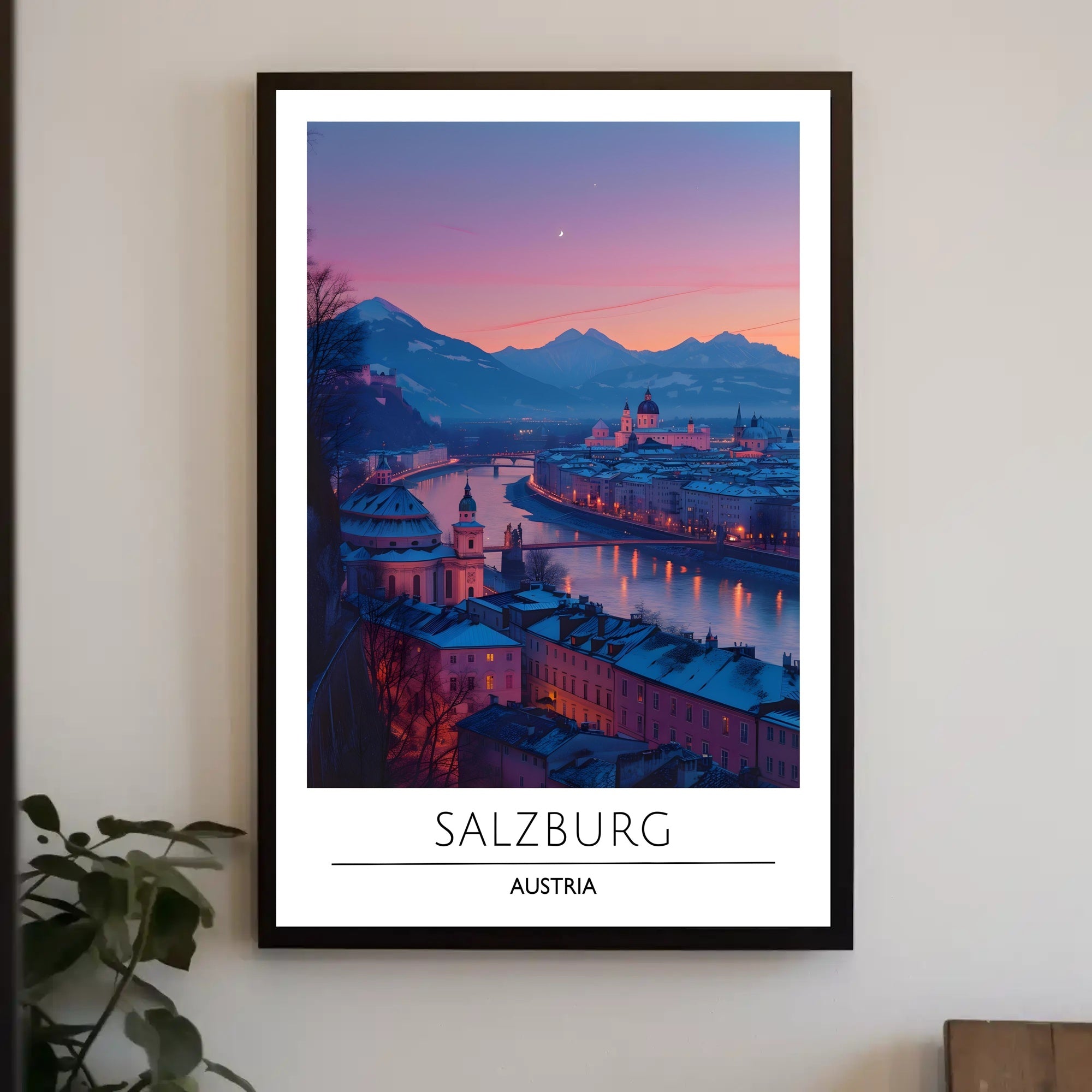 Salzburg Twilight Enchantment: Scenic Travel Poster