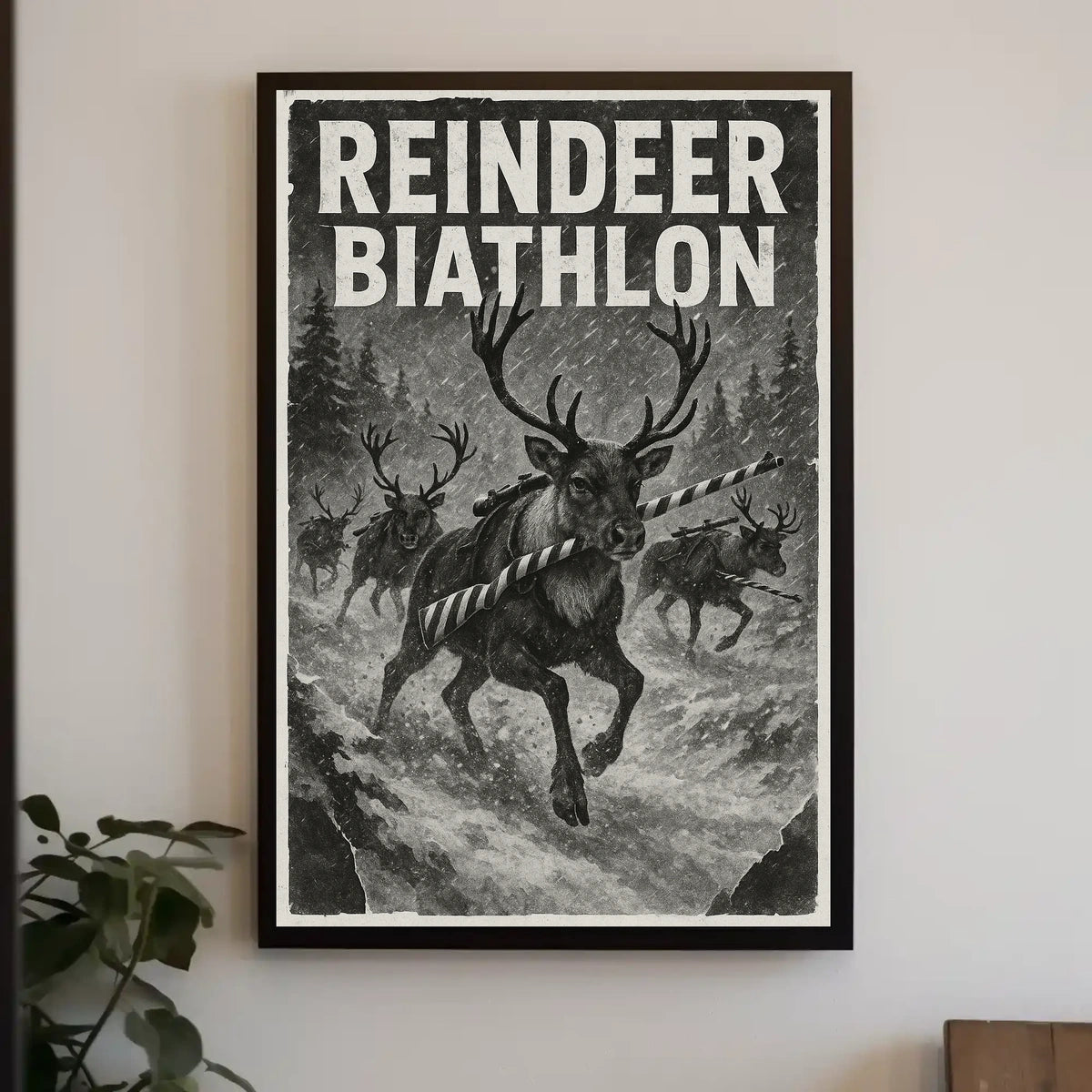 Reindeer Biathlon Poster