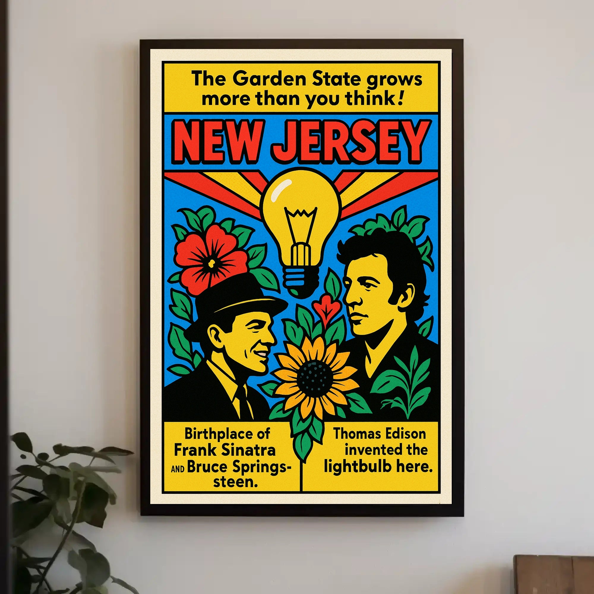 Colorful New Jersey Vintage Illustration Cultural or Heritage Poster