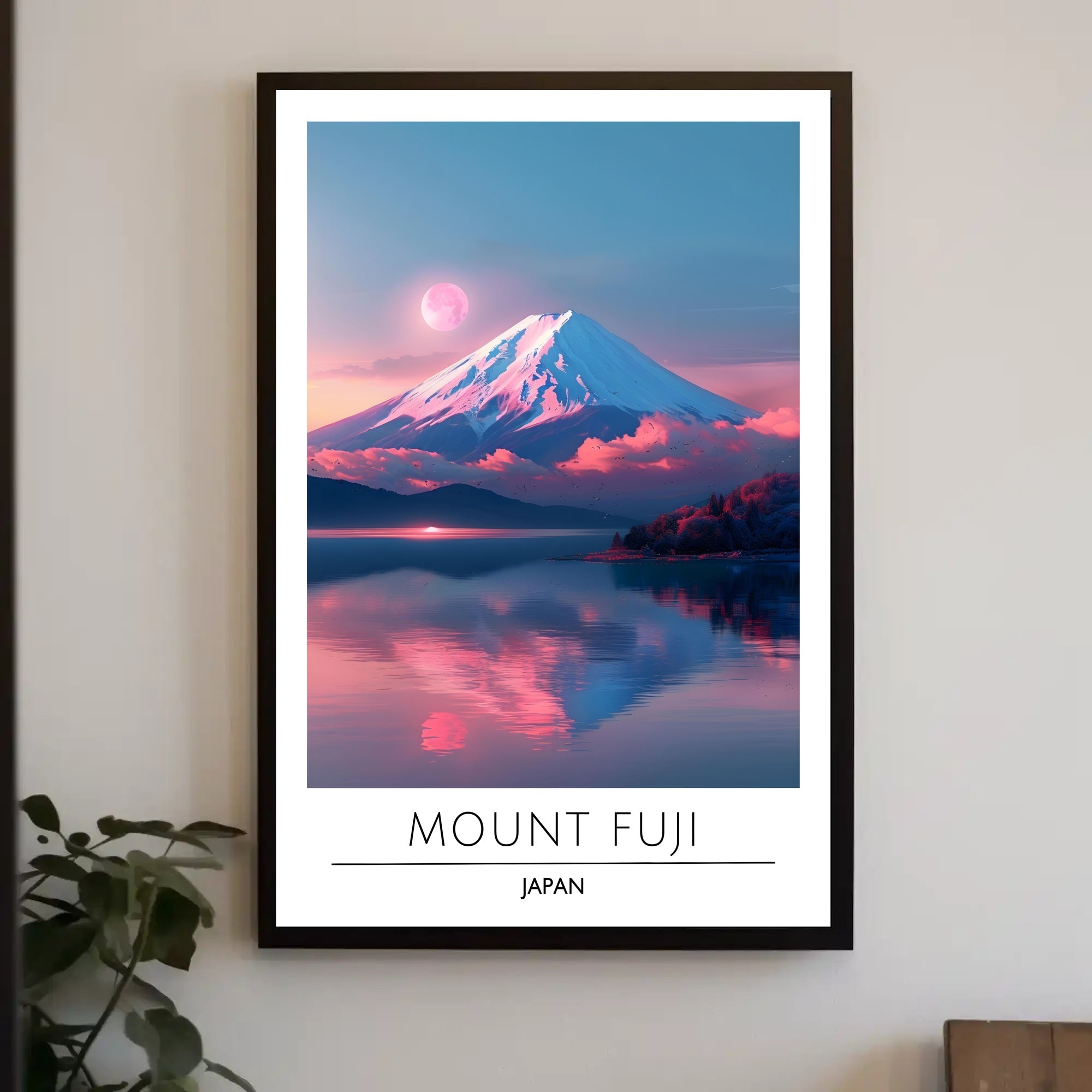 Mount Fuji Tranquil Reflection Travel Poster