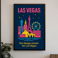 Las Vegas Iconic Landmarks Travel Poster