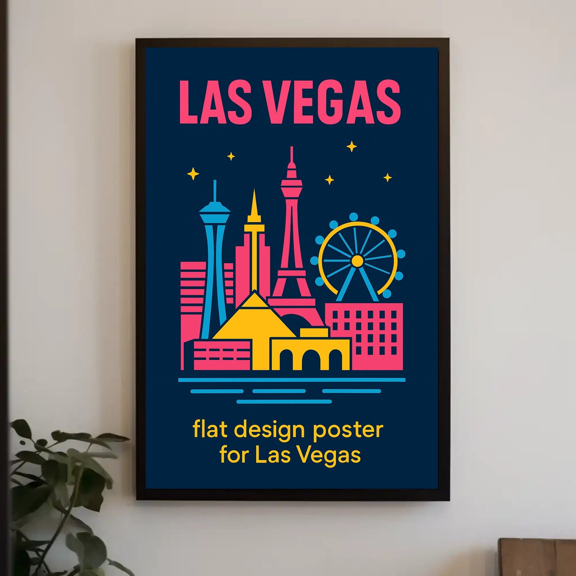 Las Vegas Iconic Landmarks Travel Poster
