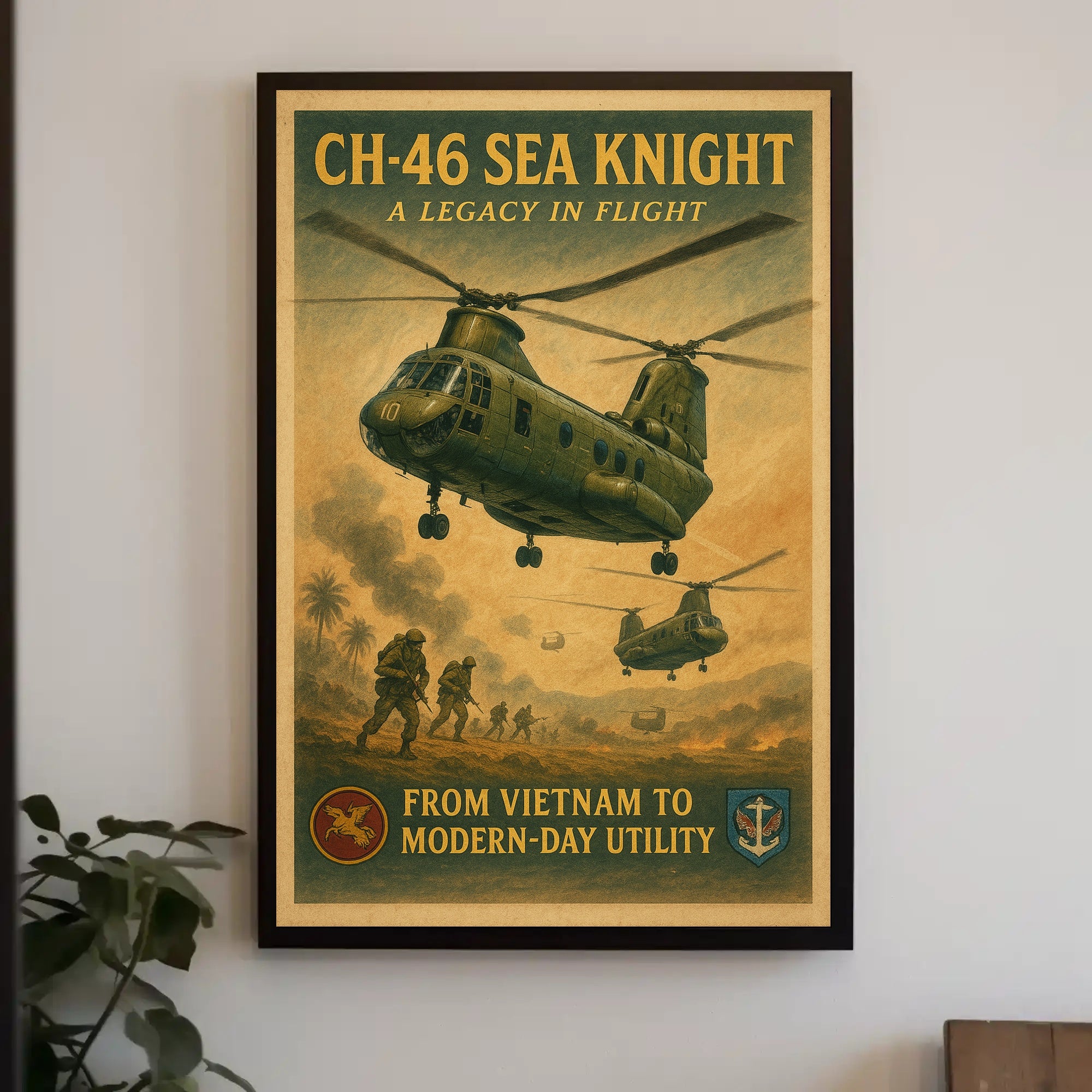 CH-46 Sea Knight Vintage Flight Poster PosterGoat