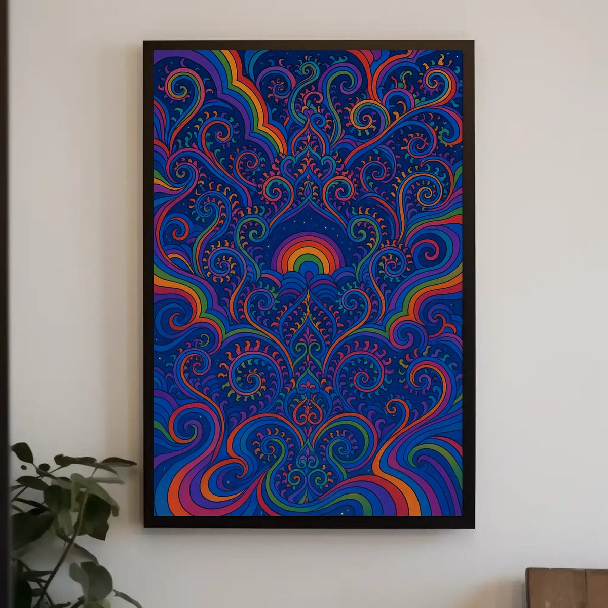 Psychedelic Swirling Patterns Retro Abstract Artistic Poster