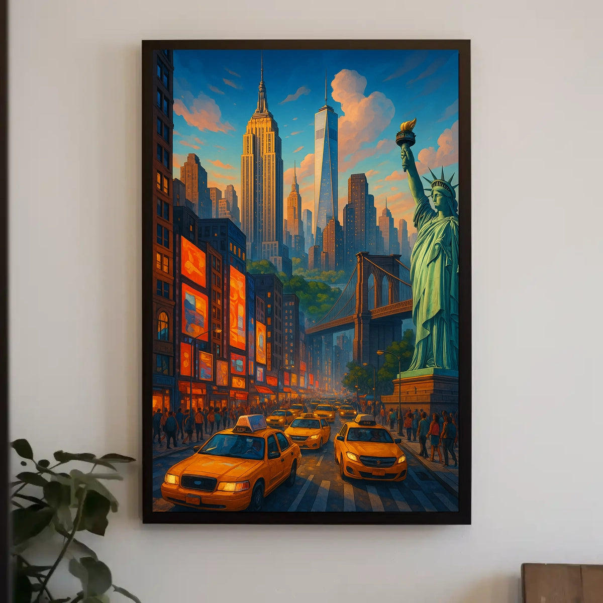 New York City Twilight Scene Poster For Bold Urban Decor