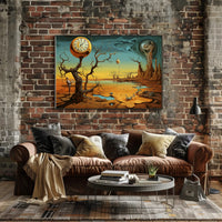 Surreal Time Distortion Scene Artistic Poster