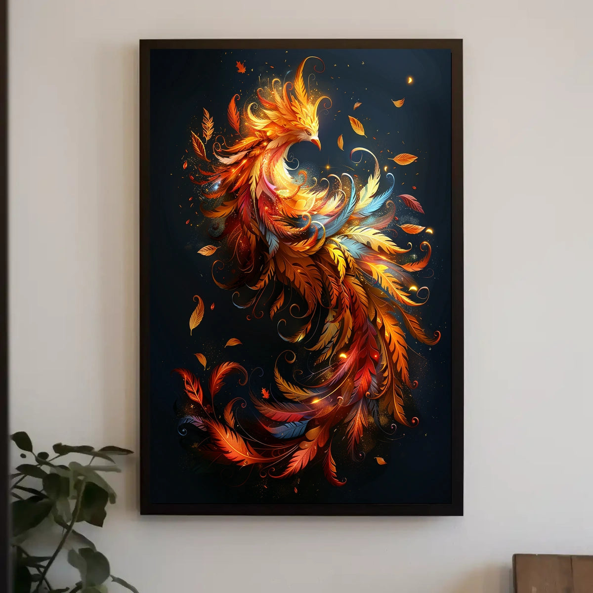 Phoenix Rebirth: Vibrant Mythical Bird Art Poster