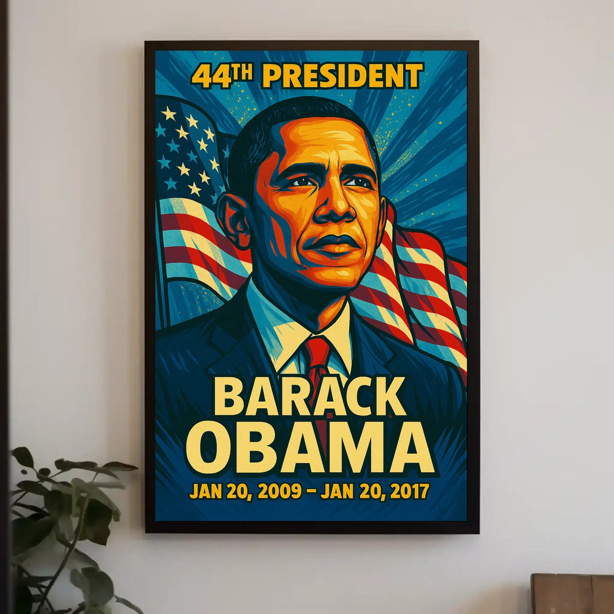 Barack Obama 44th President of the United States Colorful Comic Book Style Poster