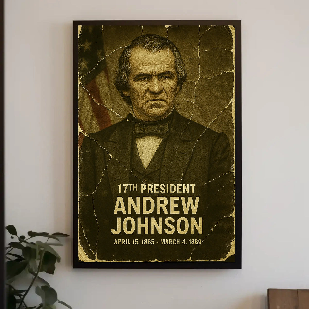 Andrew Johnson 17th President of the United States Damaged Photograph Poster