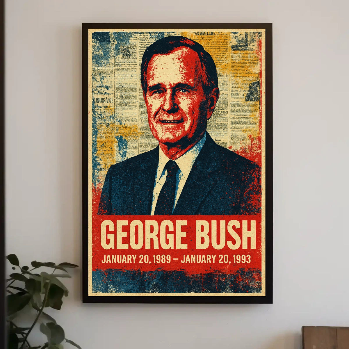 George H. W. Bush 41st President of the United States Street Art Mashup Poster