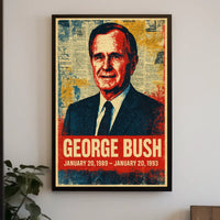 George H. W. Bush 41st President of the United States Street Art Mashup Poster