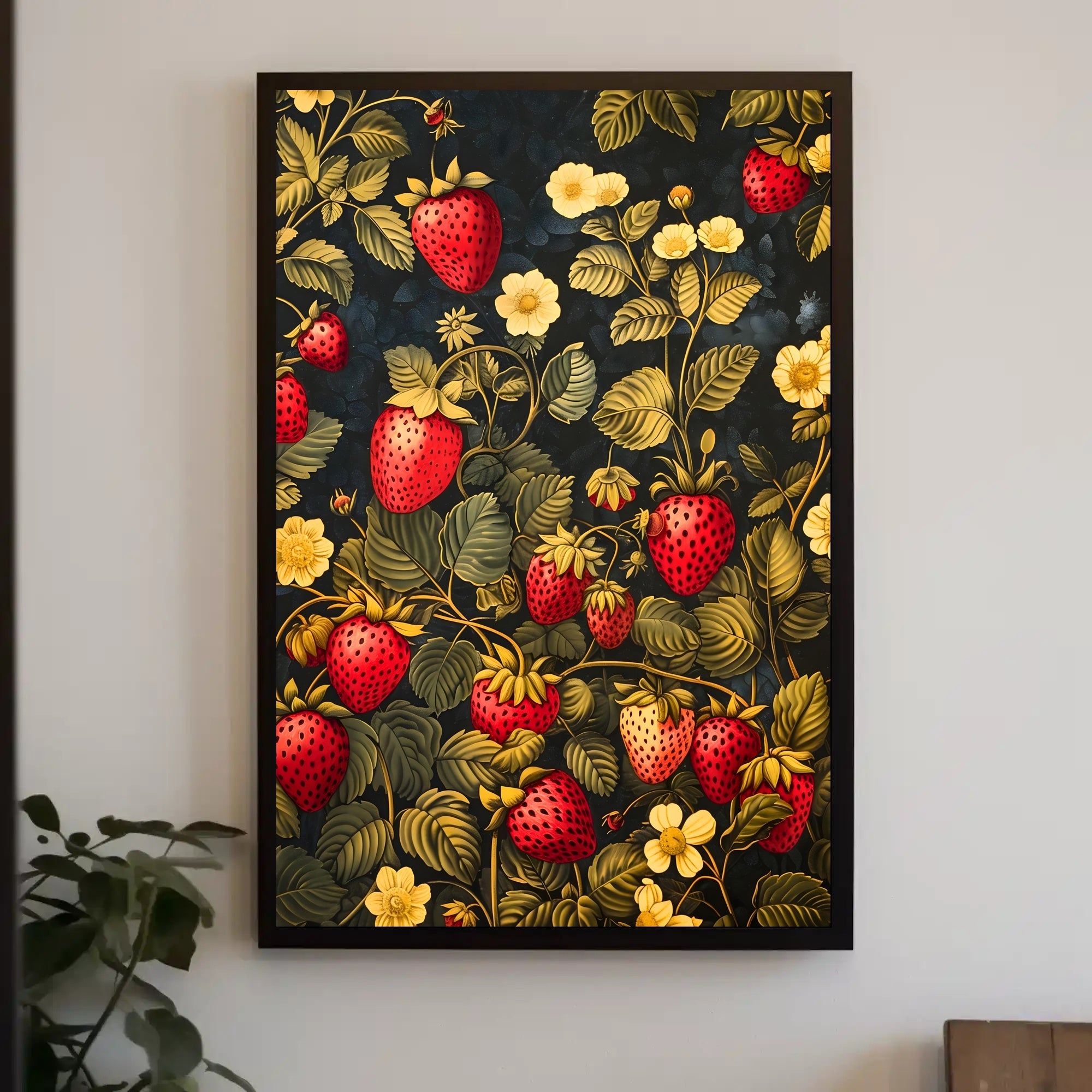 Strawberry Botanical Art Poster in Abstract or Artistic Poster